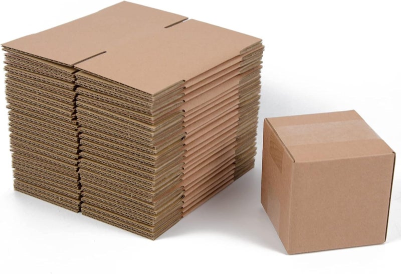 SUNLPH Shipping Boxes 4x4x4 Inches Small Corrugated Cardboard Boxes, 25 Pack - Image 1